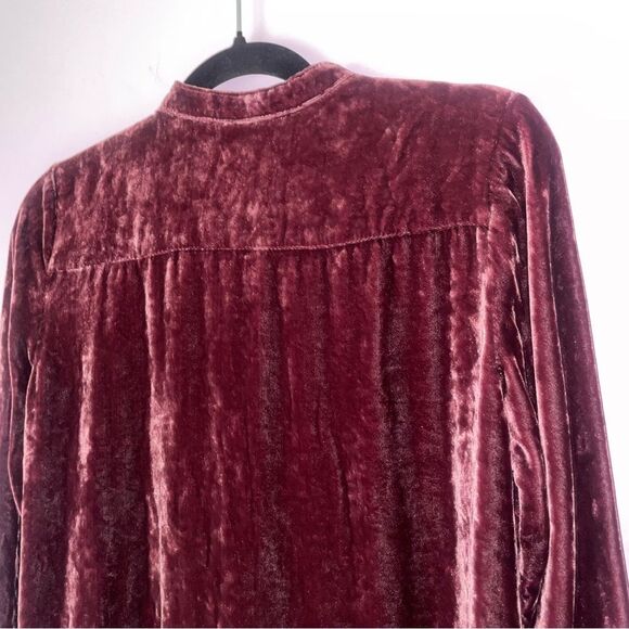 J Jill Size XSP Silk Velvet Tunic Top Long Sleeve Whimsical - Picture 7 of 8